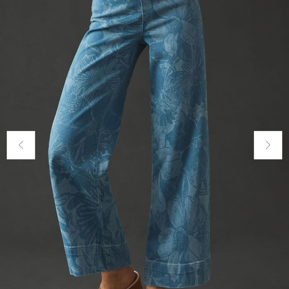 NWT Anthropologie Pilcro The Skipper High Rise Wide Leg Cropped Floral  Size 33T - Picture 11 of 13